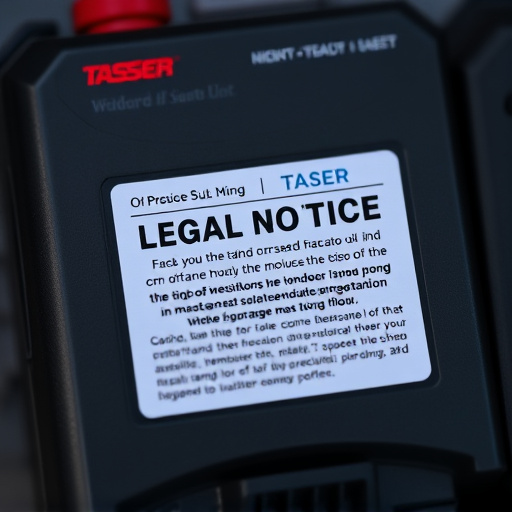 legal notice on taser product packaging