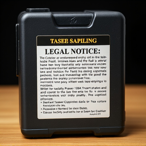 legal notice on taser product packaging