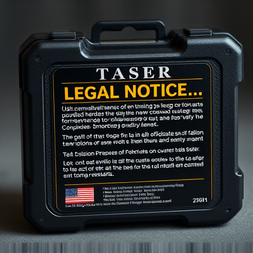 legal notice on taser product packaging