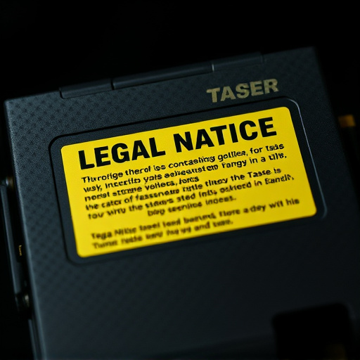 legal notice on taser product packaging