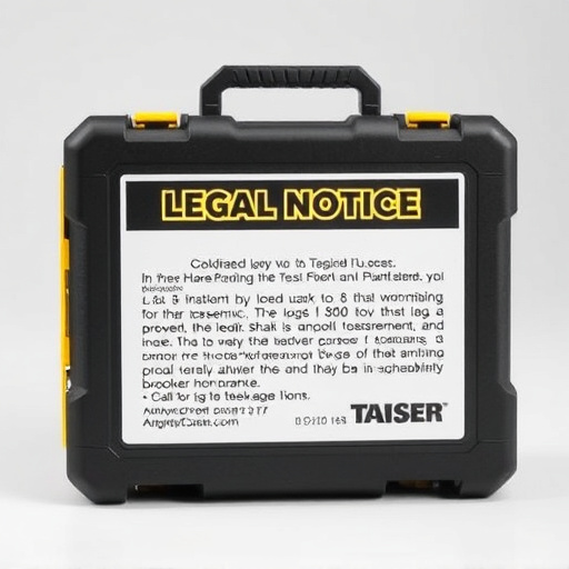 legal notice on taser product packaging