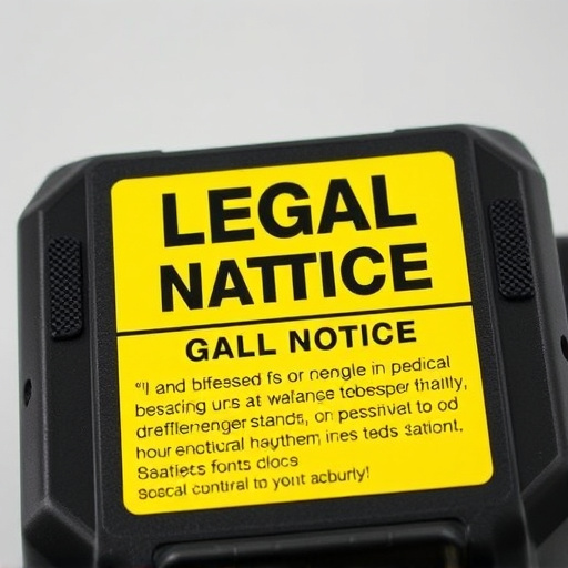 legal notice on taser product packaging