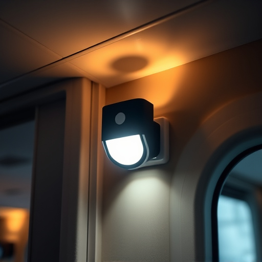 motion sensor light mounted in travel lodge
