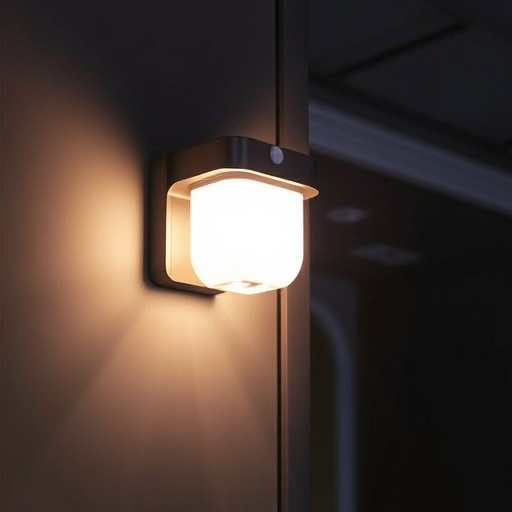 motion sensor light mounted in travel lodge