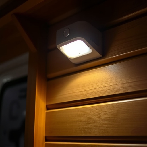 motion sensor light mounted in travel lodge
