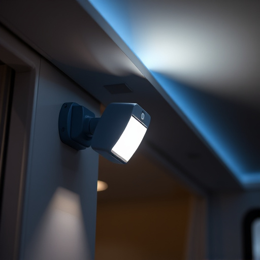motion sensor light mounted in travel lodge