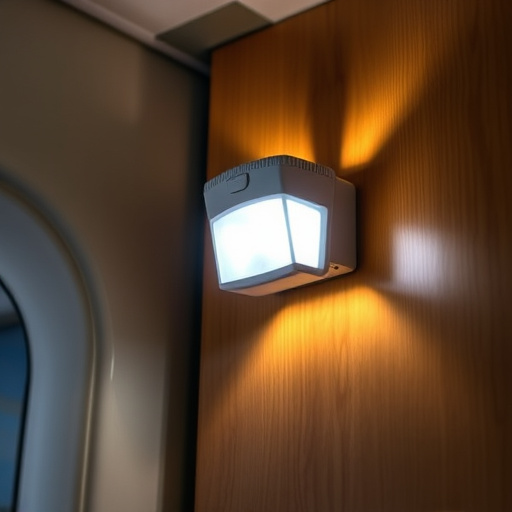 motion sensor light mounted in travel lodge
