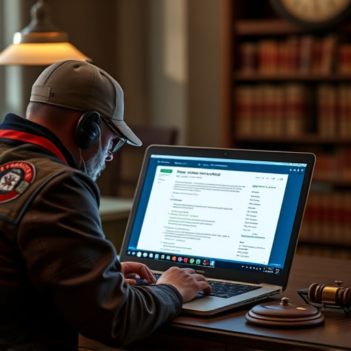person researching personal safety laws online