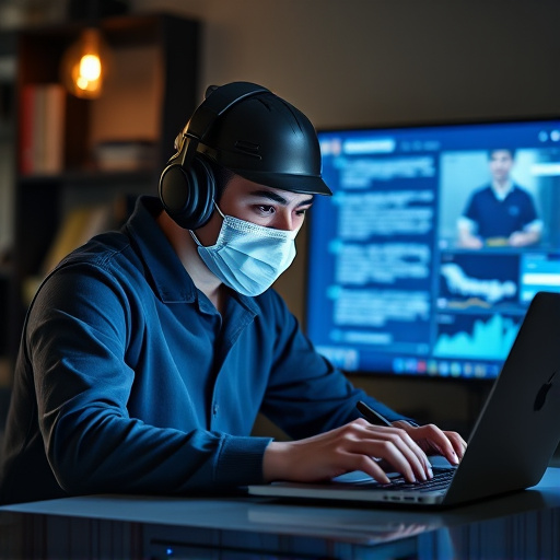 person researching personal safety laws online