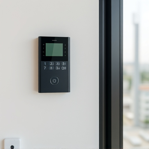 security keypad on modern apartment wall
