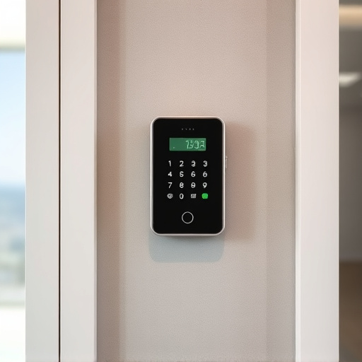 security keypad on modern apartment wall