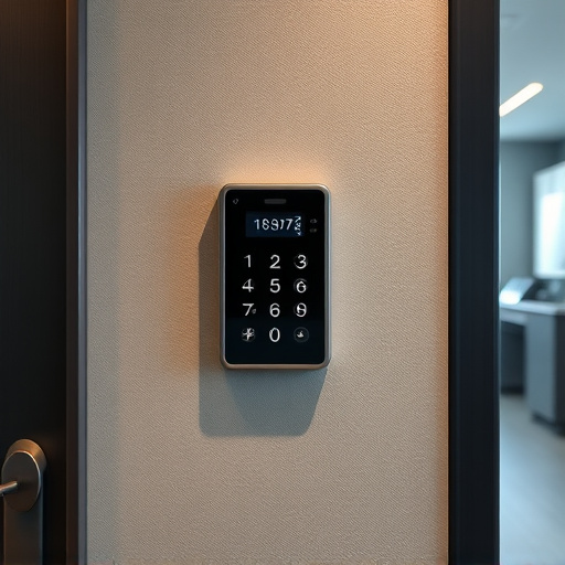 security keypad on modern apartment wall