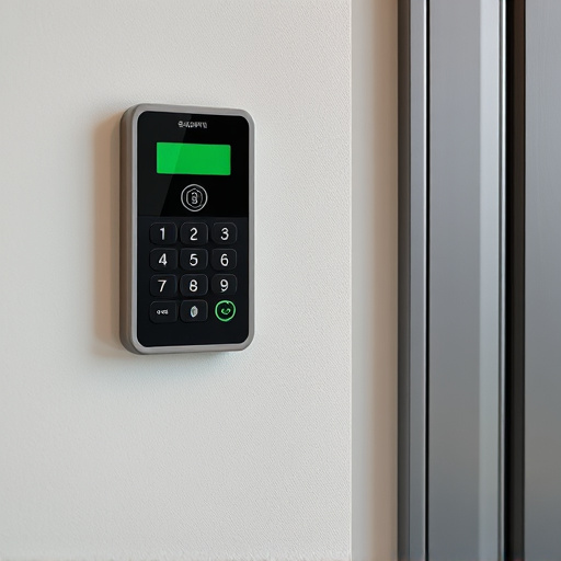 security keypad on modern apartment wall