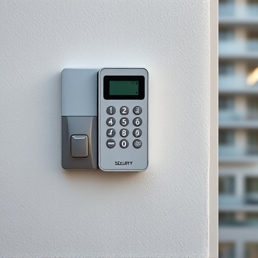 security keypad on modern apartment wall