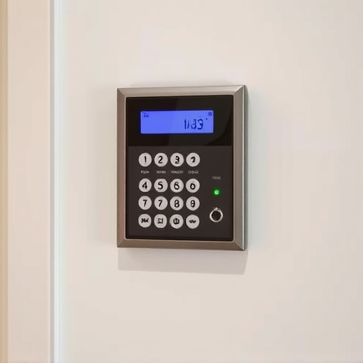 security keypad on modern apartment wall