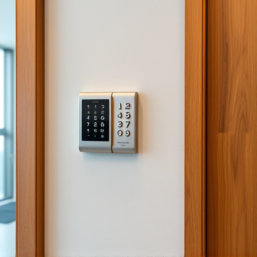 security keypad on modern apartment wall