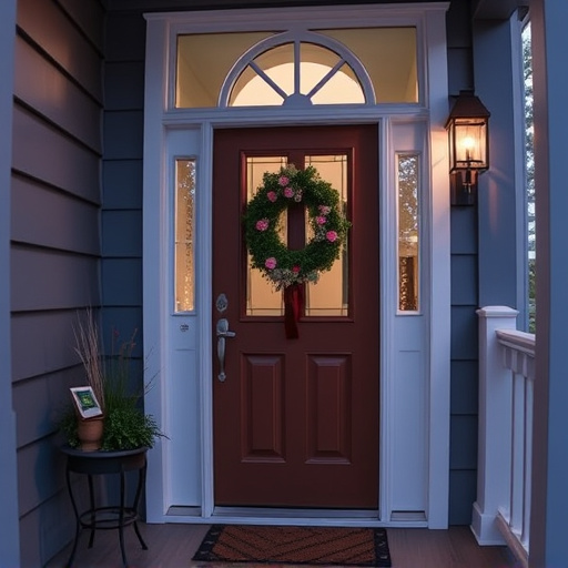 smart video doorbell on suburban porch